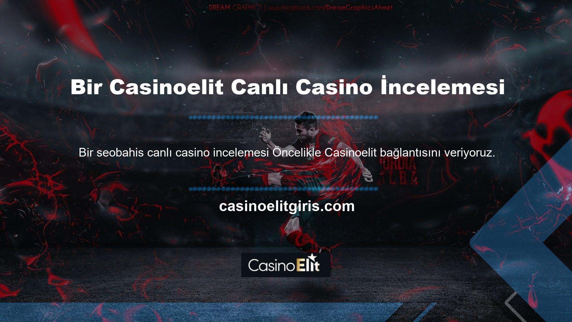 Bahis seçenekleri bölümünde canlı casino bölümü bulunmaktadır