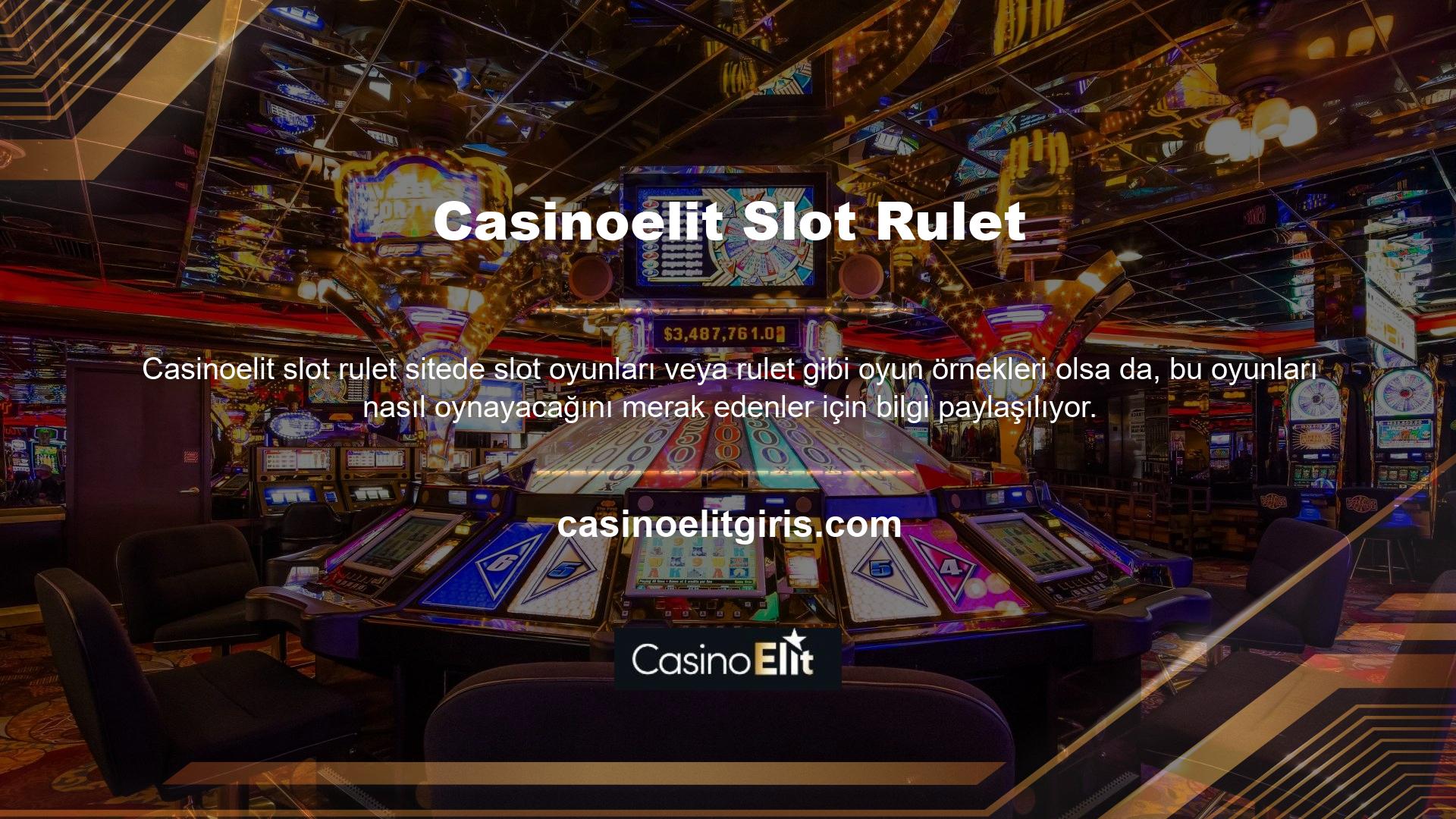 Oyun endüstrisindeki tüm muhteşem fırsatları keşfetmek istiyorsanız, Casinoelit web sitesine göz attığınızdan emin olun